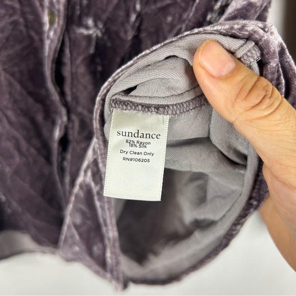 Sundance velvet silk blend blouse top button front size small - Picture 5 of 6